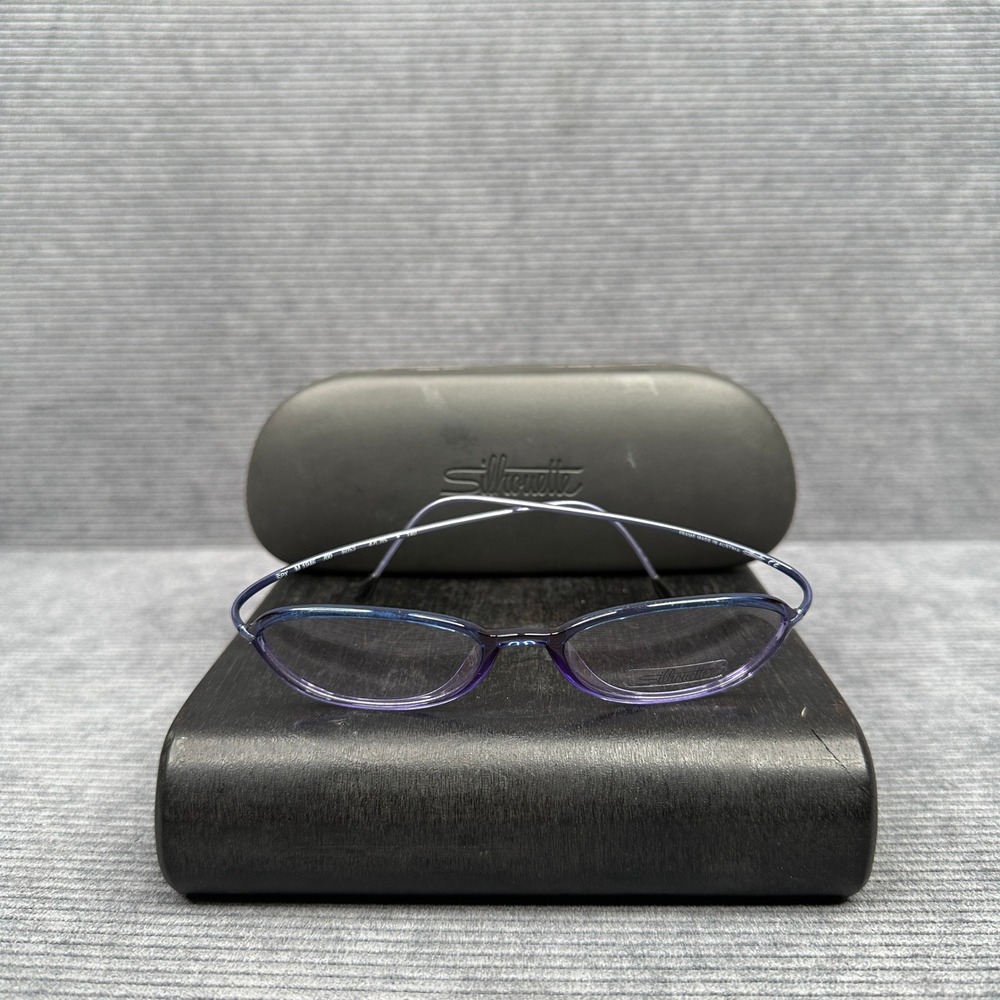 Silhouette SPX M 1946 Eyeglasses Purple Blue Oval Frames Austria 47-15-140